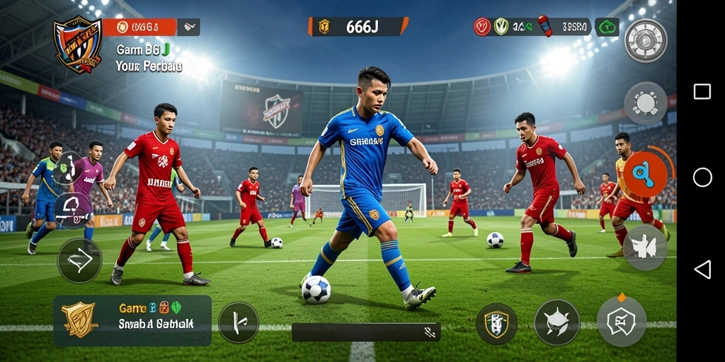 Tampilan gameplay 666J yang menegangkan dalam pertandingan sepak bola.