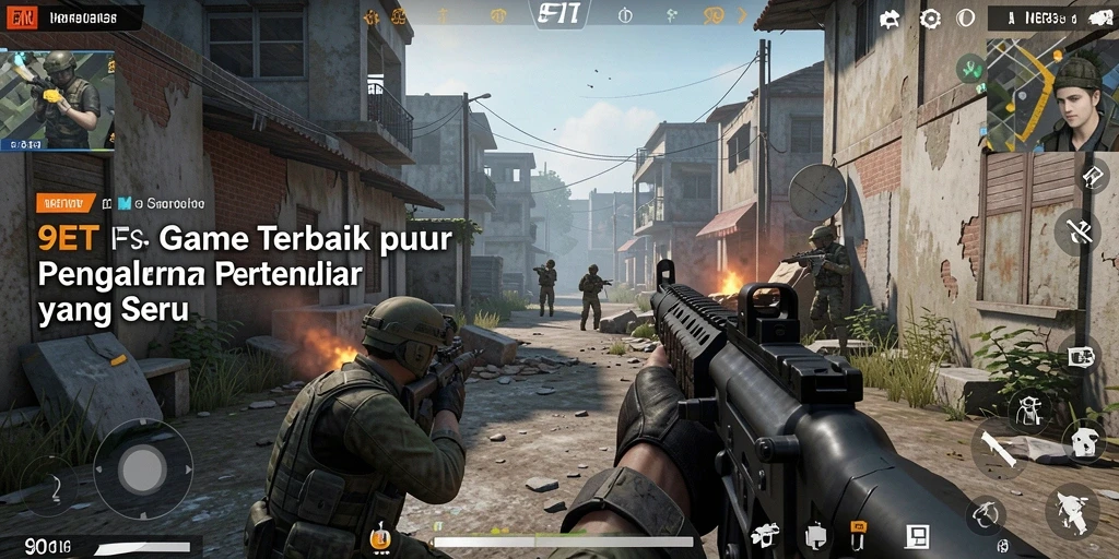 Screenshot menampilkan aksi intens dalam game FPS 9ET.