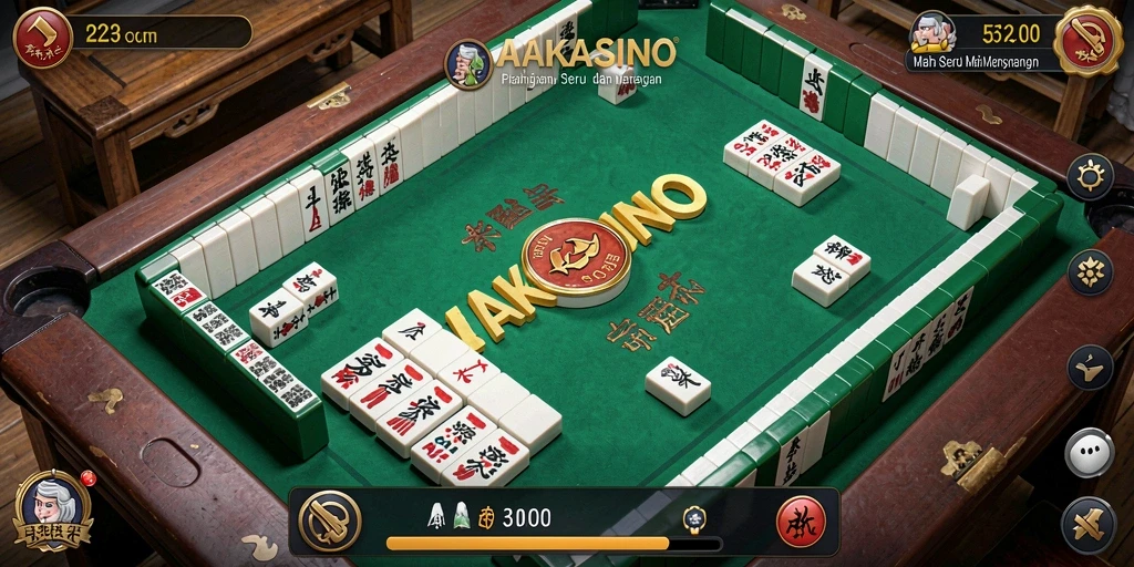 Screenshot AAKASINO menunjukkan gameplay Mahjong yang menantang dan menarik.