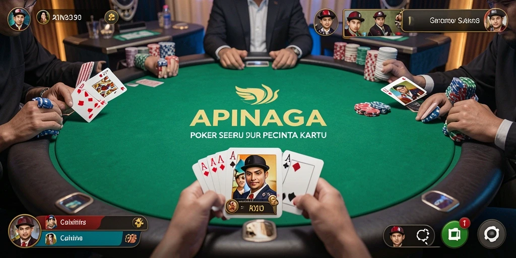 Tampilan menegangkan dalam permainan poker APINAGA.