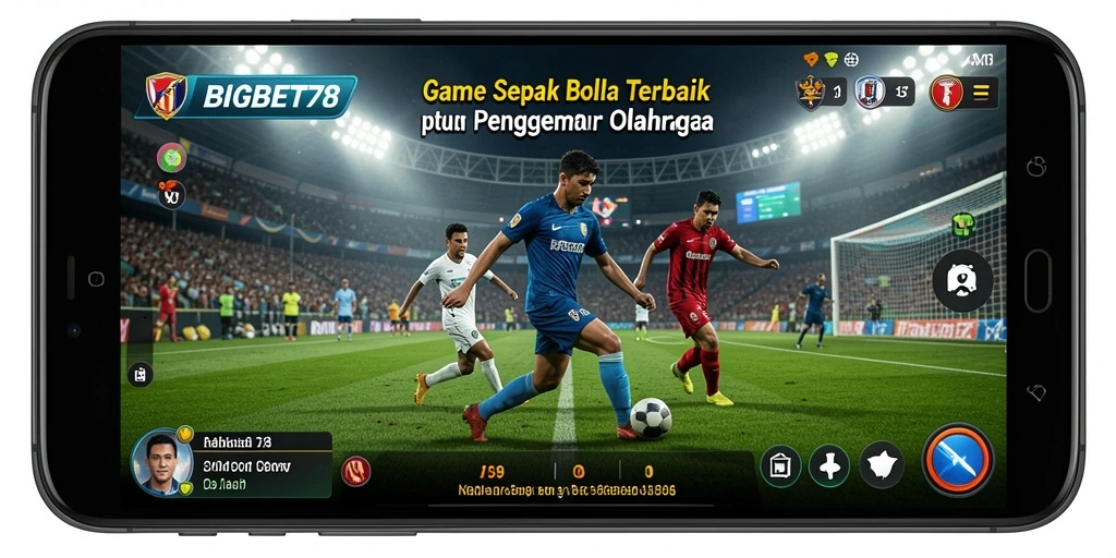 Tampilan gameplay menarik dari BIGBET78 menunjukkan pertandingan sepak bola yang seru.