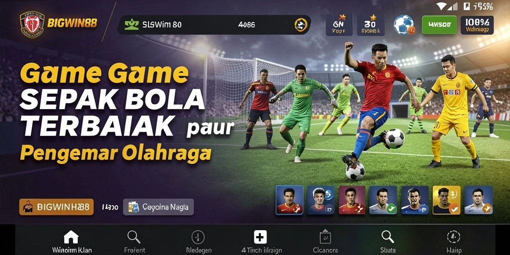 Tangkapan layar gameplay BIGWIN88 menunjukkan aksi sepak bola yang mendebarkan.