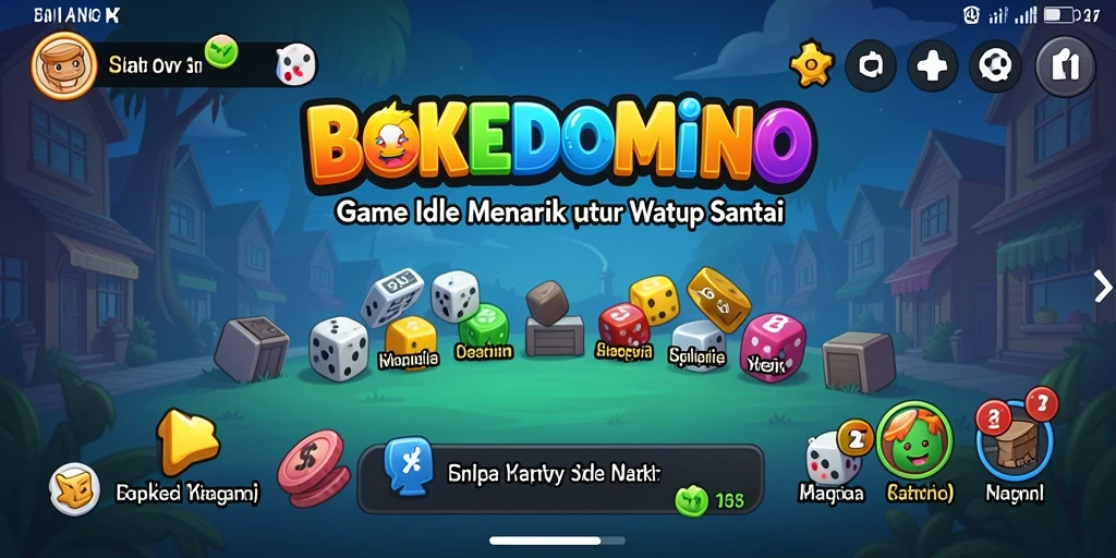 Tampilan gameplay menarik dari BOKEDOMINO yang menampilkan keasyikan permainan Idle.
