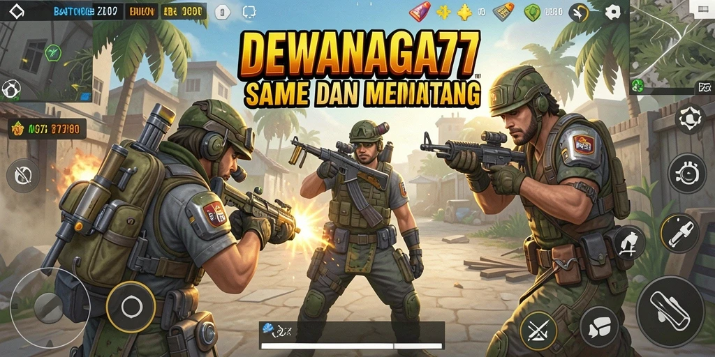 Tampilan gameplay seru dari DEWANAGA77 dalam pertempuran Battle Royale.