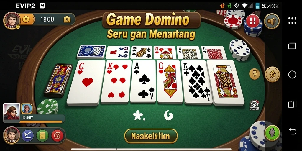 Tampilan menarik dari gameplay Domino di EVIP2 yang mengasyikkan.