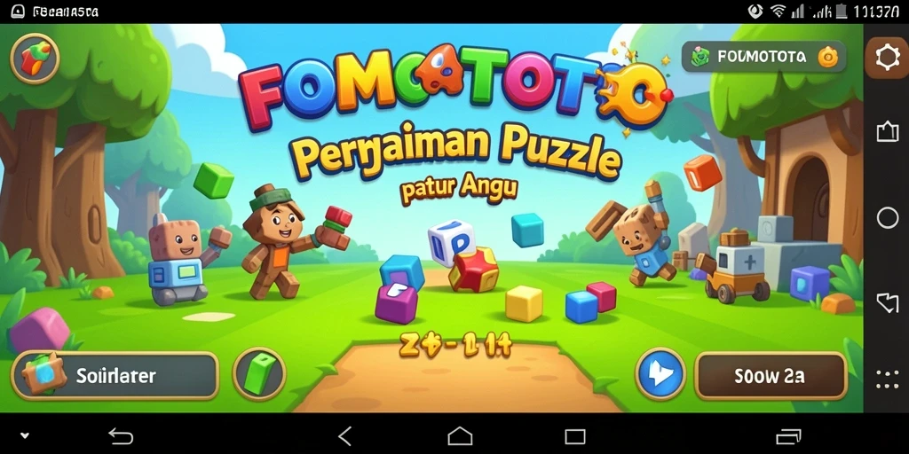 Screenshot gameplay FOMOTOTO menampilkan teka-teki yang menantang.