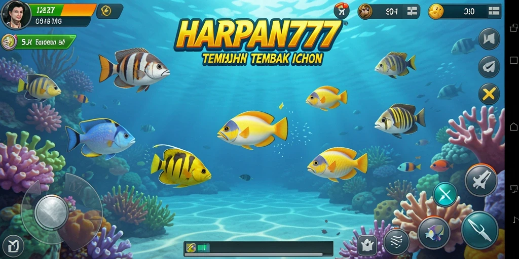 Tampilan gameplay seru dari permainan Tembak Ikan HARAPAN777.