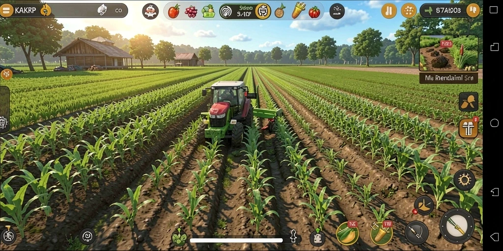 Tampilan screenshot KAKRP menampilkan aktivitas bertani yang seru.
