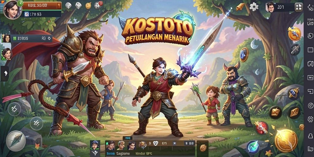 Tampilan menawan dari gameplay RPG KOSTOTO yang penuh petualangan.