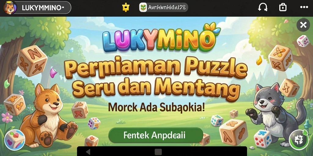 Tampilan gameplay menantang di LUKYMINO yang penuh warna.