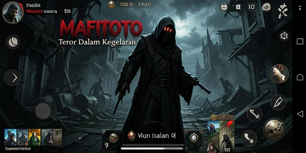 Screenshot gameplay MAFIATOTO yang menakutkan dan mencekam.