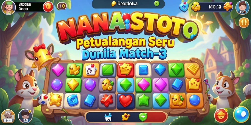 Screenshot gameplay NANASTOTO yang menampilkan kombinasi Match-3.