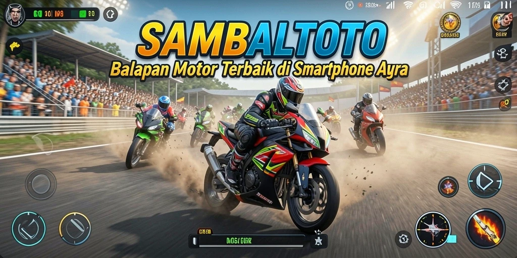 Screenshot gameplay SAMBALTOTO yang menampilkan aksi balapan mendebarkan.
