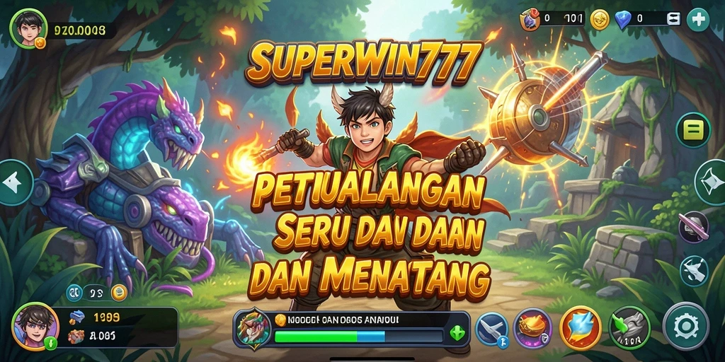 Tampak gameplay SUPERWIN777 dalam aksi petualangan yang mendebarkan.