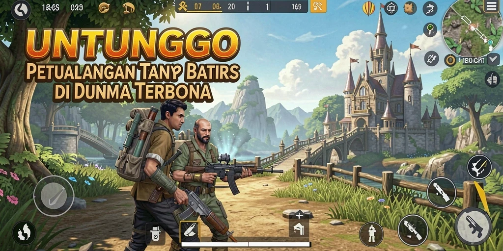 Screenshot gameplay UNTUNGGO menampilkan eksplorasi dunia terbuka yang menakjubkan.
