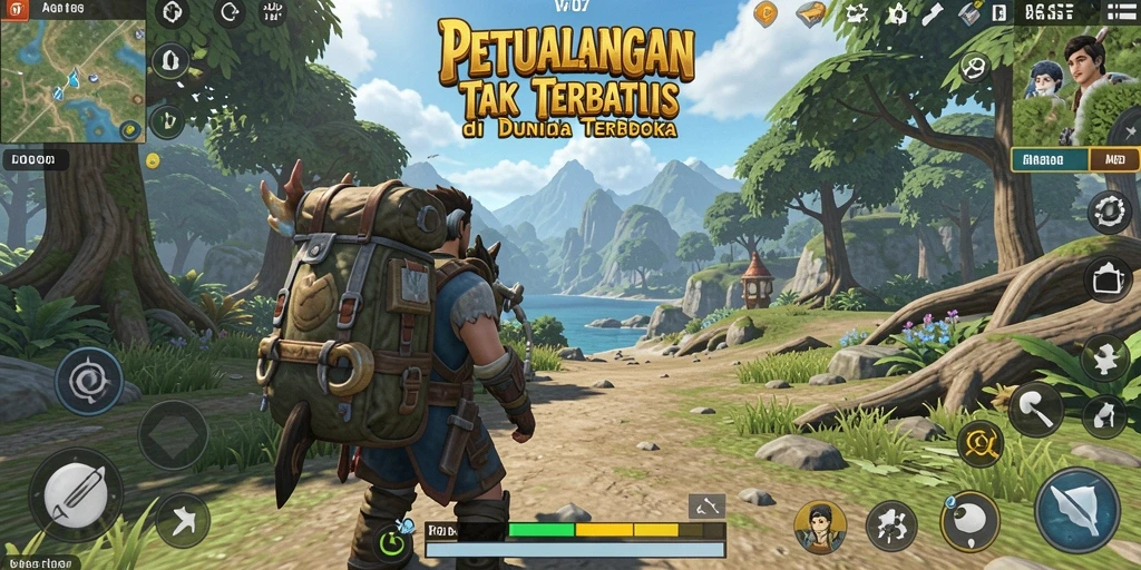 Screenshot V07 menampilkan momen eksplorasi seru di dunia terbuka.