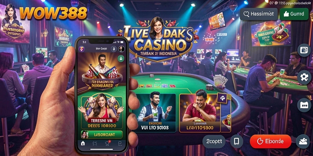Tampilan utama WOW388 dengan dealer langsung dan gameplay yang dinamis.